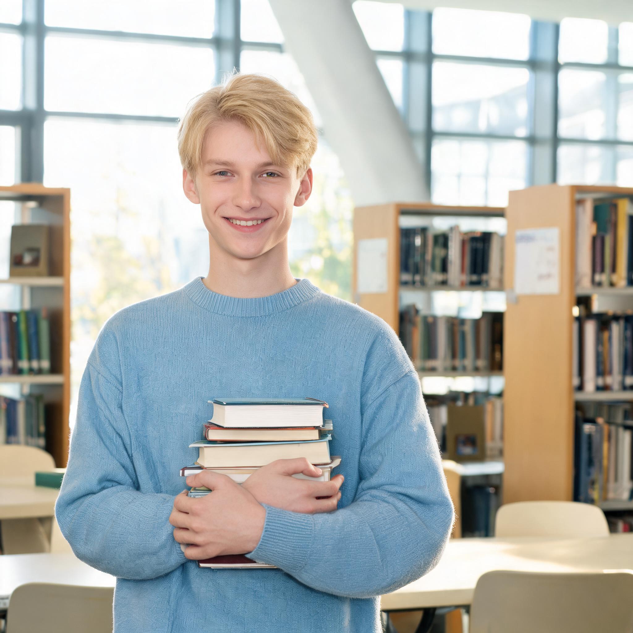 Junge Studentin mit Büchern